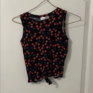 Cherry cropped tank top